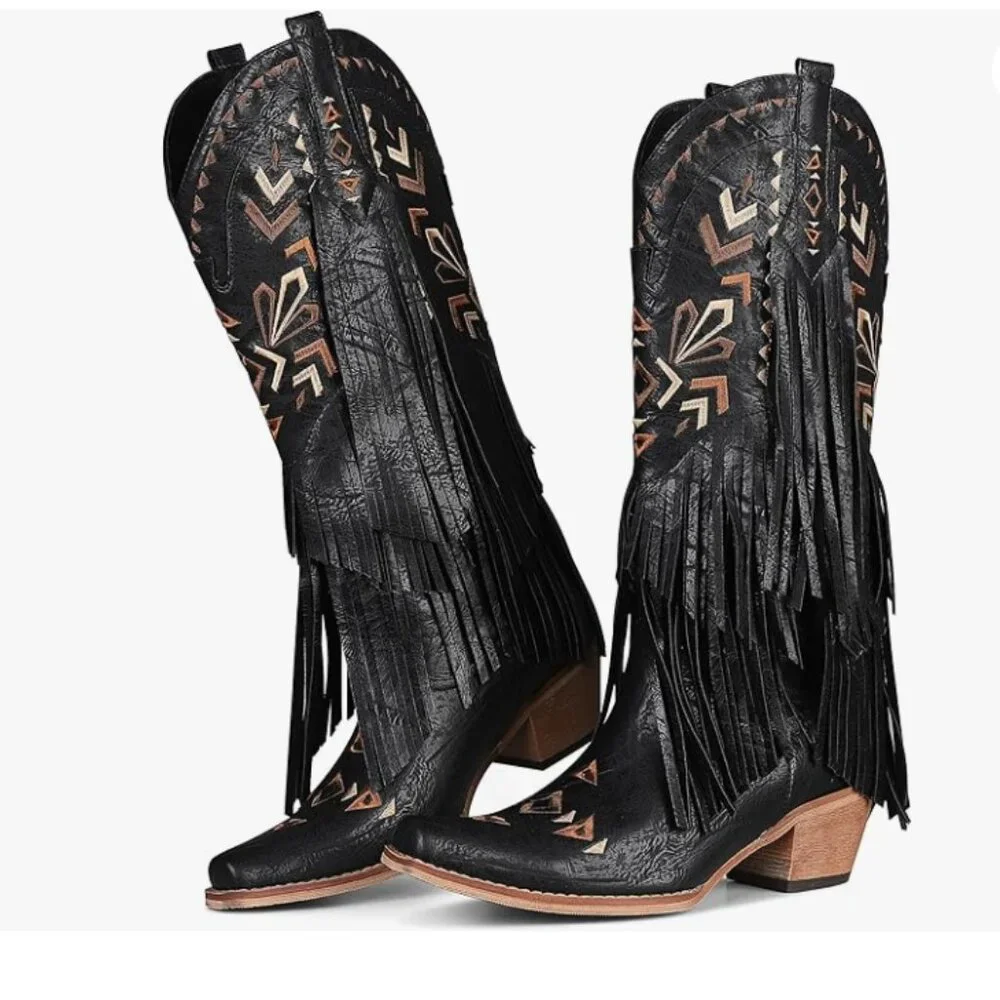Cowgirl  Knee High Fringe Boots